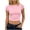 Pink, variant on Women's Round Neck Cap Sleeve Fitted Cropped Casual T-Shirts for Women Everyday Wear