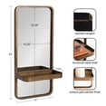 thumbnail image 2 of Kate and Laurel Estero Wall Rectangle Mirror with Shelf, Gold 11x24, 2 of 10
