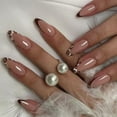thumbnail image 3 of BYNNIX Almond Press on Nails Designs Fake Nails Stick on Nails in 12 Size,24Pcs French Nails Tips for DIYS Nails Art Decoration, 3 of 9