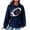 Blue, variant on Womens Game Day Sweatshirt Cute Football Graphic Crewneck Hoodie Fall Casual Comfy Waffle Knit Long Sleeve Hooded Sweatshirt with Kangaroo Pocket Army Green S