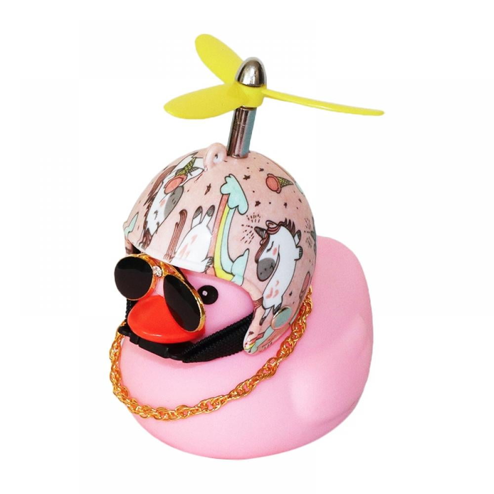 Monfince Duck Bike Bell, 1Pack Rubber Duck Bicycle Horn with LED Light