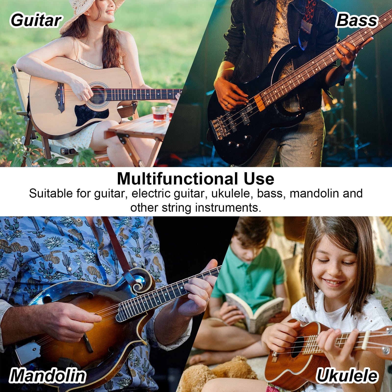 Uxcell Wooden Guitar Pick Holder Mini Guitar Picks Box Case with 5 Pack Flat Wood Guitar Picks Acoustic Guitar Box