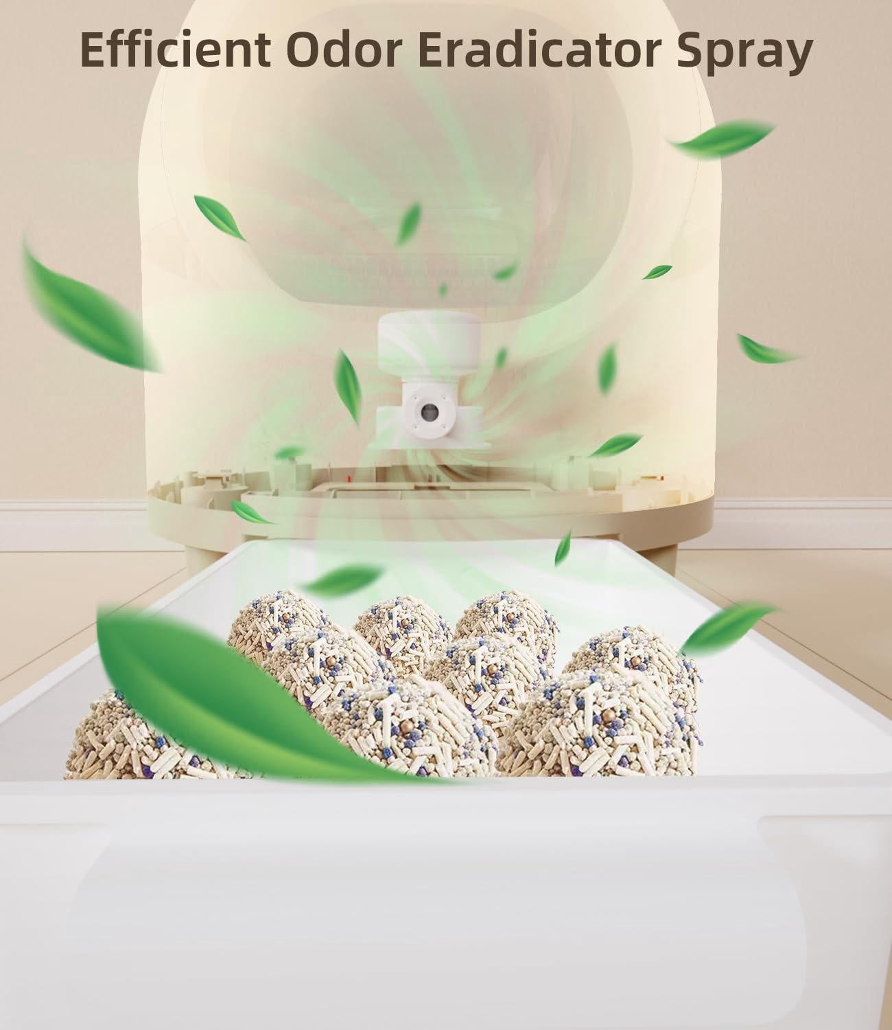 Glavbiku Self Cleaning Cat Litter Box,Cat House Smart App Control,Odor Removal,Low Noise,Brown