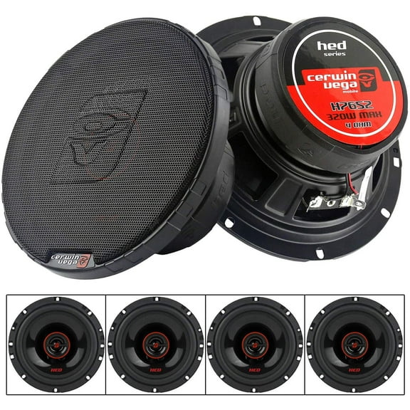 4x Cerwin-Vega H7653<br/>340W 6.5" 3-Way Power Handling Coaxial Speakers HED Series