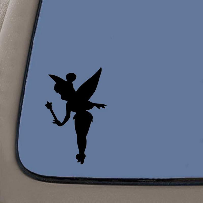 Tinkerbell Decal 5.5Inches Tall Black Vinyl Decal Car Truck Van