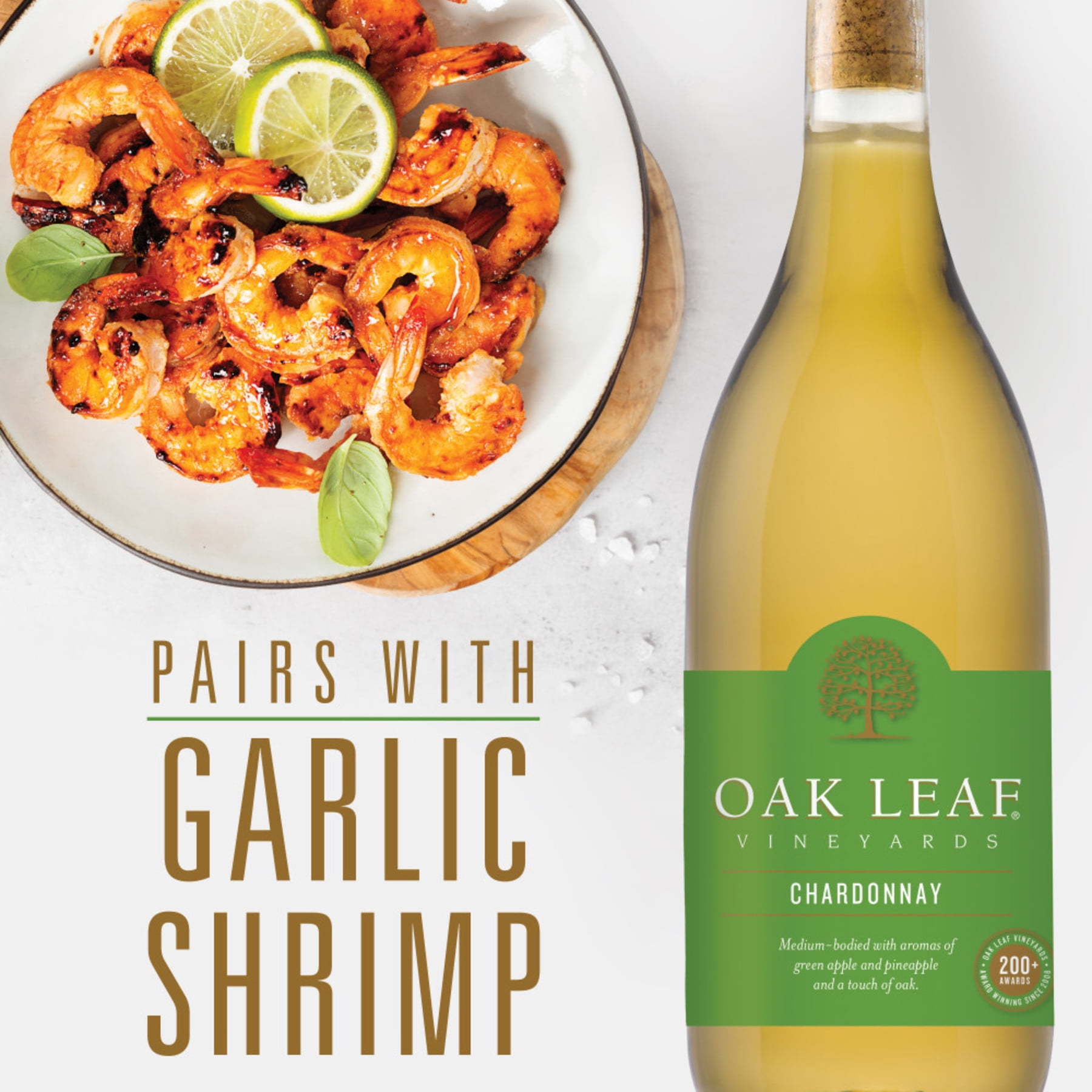 Oak Leaf Vineyards Chardonnay White Wine 750ml with Green Apple