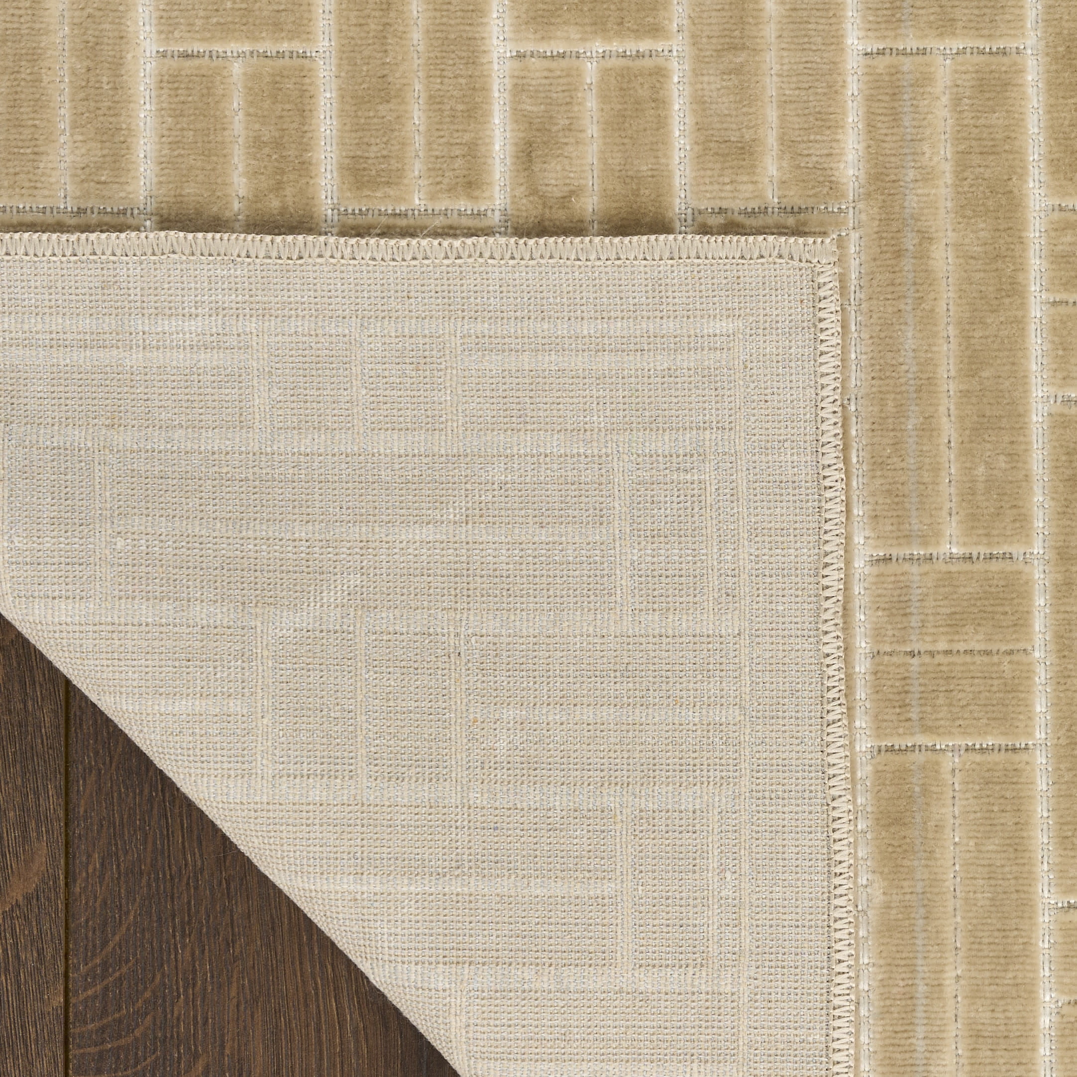 Nourison Washable Charm 2'2" x 8' Beige Ivory Modern Indoor Rug