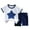 A766-Blue, variant on FYDUU Toddler Boys Summer 2 Piece Outfits Baby Baby Clothes Cotton Short Sleeve T-Shirt & Casual Shorts Set Children's Back To School Outfits 3-4 Years