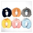 thumbnail image 5 of Creative Memory Cotton U Pillow Cartoon Animal Expression Travel Pillow Crystal Fleece Slow Rebound Snapback Neck Pillow, 5 of 8