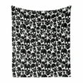 thumbnail image 1 of Gothic Soft Flannel Fleece Throw Blanket, Grunge Black Human Skulls on White Backdrop Evil Men Fear Horror Death Skeleton, Cozy Plush for Indoor and Outdoor Use, 70" x 90", Black White, by Ambesonne, 1 of 6