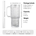 thumbnail image 2 of 26oz Glass Tumbler with Handle & Lid, 4-Pack Large Iced Coffee Cups with Straws, Modern Glass Mug for Cold & Hot Beverages, Aesthetic Travel Cup for Smoothies, Tea, and Juice, 2 of 9