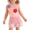 thumbnail image 2 of qelini Sleeveless Top and Shorts Set Girls 0-3Years 3D Floral Ribbed Knit Summer 2 Piece Outfit Summer Sets, 2 of 8