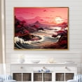 thumbnail image 2 of Designart "Magical Dusk in Pink and Yellow II" Oversized Coastal Framed Wall Art - Coastal Pink Coastal Sunset Bedroom Framed Canvas Wall Art, 2 of 7