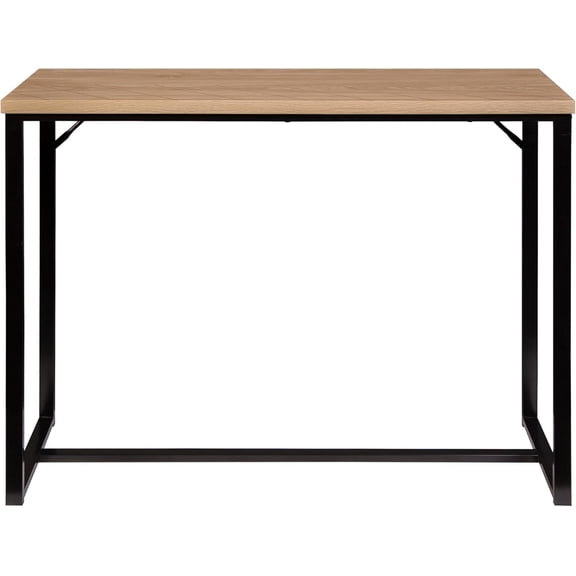 Xukmct Rectangle Console Table with Black Metal Legs, Wood Top Side Table for Living Room, Dining Room
