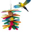 thumbnail image 1 of Parrot Chew Block Teeth Cleaning Wooden Fun Bird Chewing Block Parrot Bell Toy, 1 of 10