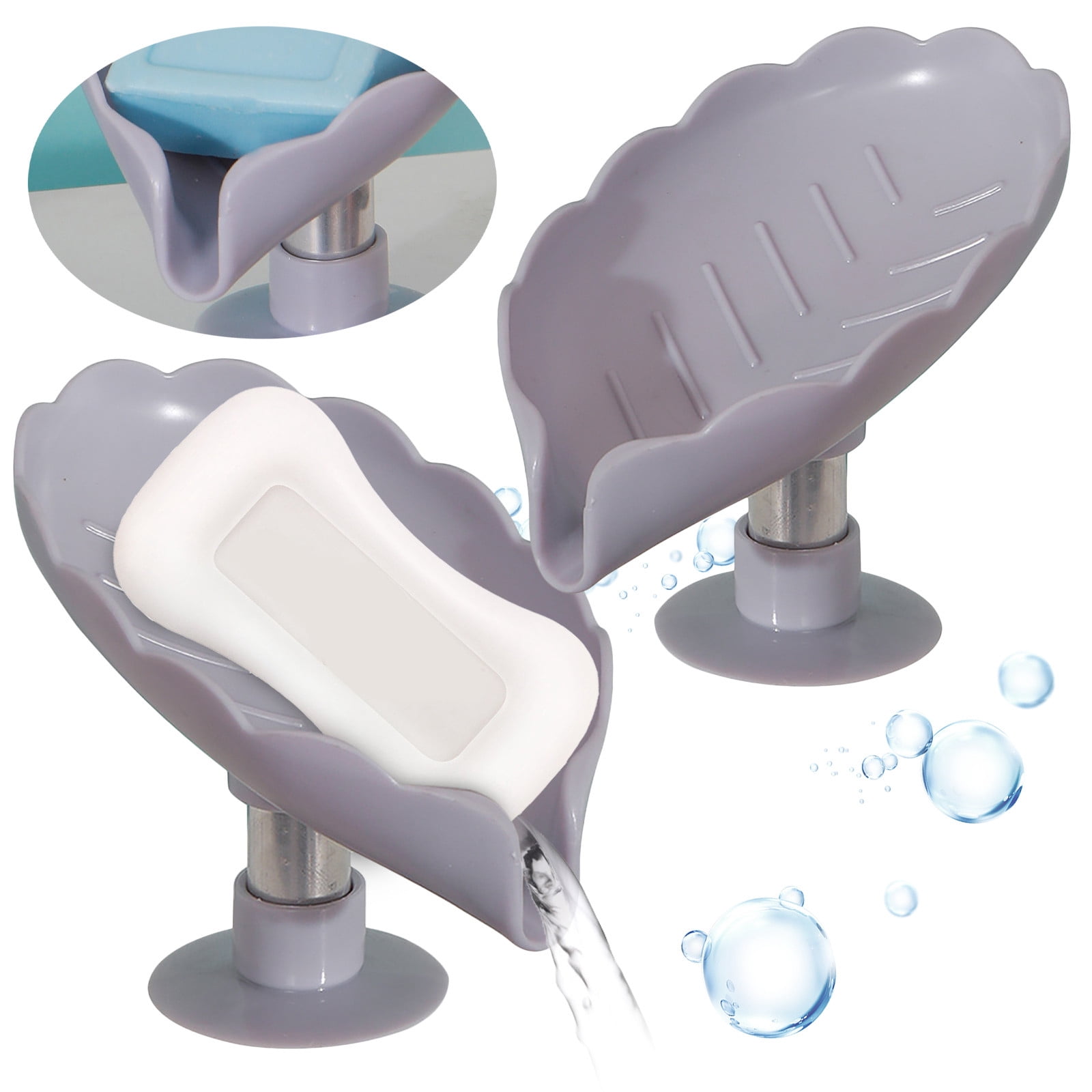 New Leaf Shaped Soap Holder Shower Soap Shelf Bath Soap Box Sponge Tray