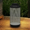 thumbnail image 3 of Abble Outdoor Solar Lantern Light Metal Decorative Light Patio Garden Lantern with Hollowed-Out Design Hanging Lantern - Carbon Black, 3 of 6