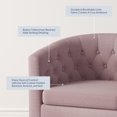 thumbnail image 5 of BELLEZE Light Purple Accent Chairs for Living Room, Set of 2 Elegant Arm Chairs, Upholstered Tufted Barrel Chairs Club Chairs for Bedroom with Sturdy Legs and Linen Fabric - Berlinda (Light Purple), 5 of 6