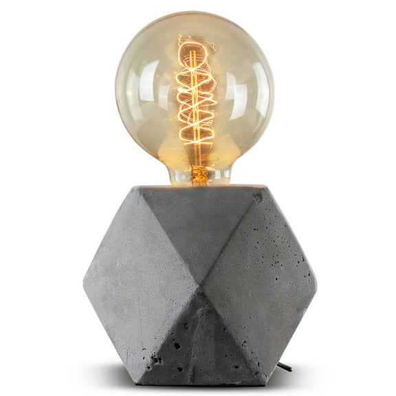 Modern Stylish Geometric Hexagon Concrete Cement Accent Table Lamp