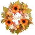 thumbnail image 1 of Guirnalda de otoño artificial con cartel de bienvenida para la decoración de la pared interior de la puerta delantera Guirnalda decorativa de girasoles de 17.7 pulgadas con hoja de arce y hortensia brillar Electrónica, 1 of 5