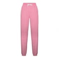 thumbnail image 5 of SYMOID Womens Pink High Waisted Striped Drawstring Pants - Loose Fit Tapered Ankles Poly Cotton Blend,Size L, 5 of 5
