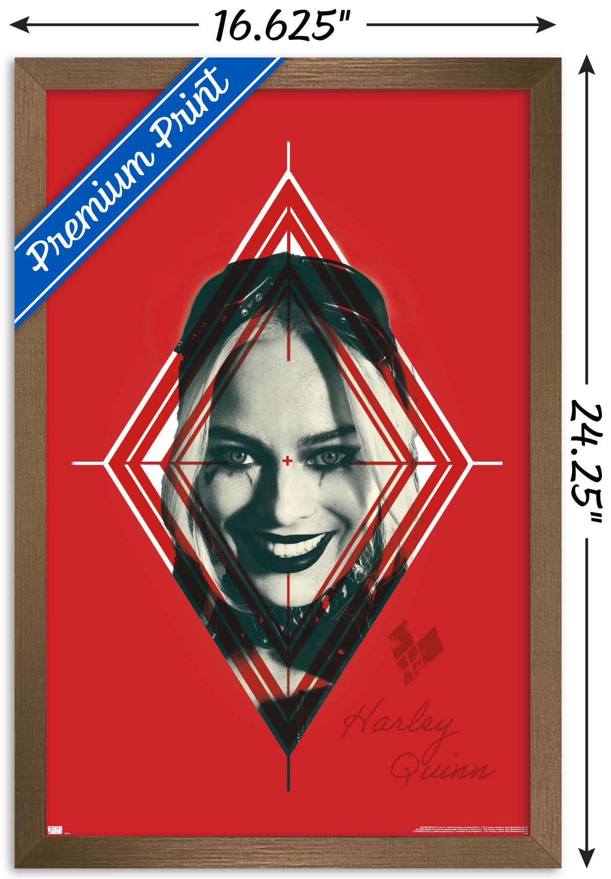 DC Comics Movie The Suicide Squad - Harley Quinn Target Wall Poster, 14.725" x 22.375", Framed