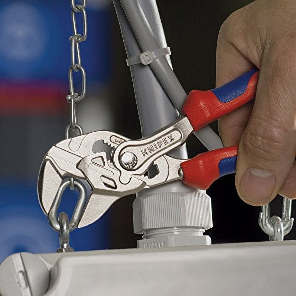 KNIPEX Tools - Pliers Wrench, Chrome, Multi-Component (8605180), 7-1/4 inches
