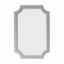 24 in. Grossetto Irregular Farmhouse Bathroom & Vanity Framed Wall Mounted Mirror, Paris Grey