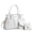 F137White, variant on Women's Fashion Handbag Set 3 PCS Crocodile Pattern Top-handle Satchel with Clutch & Wristlet PU Leather Shoulder Bag for Work