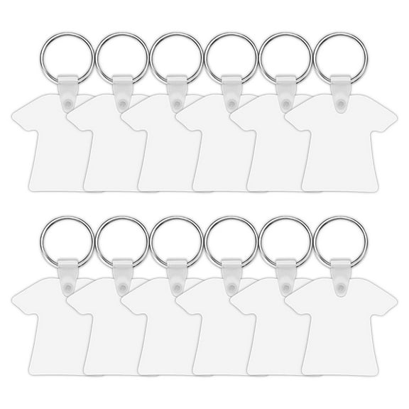 12 Pcs Sublimation Blank Keychains Heat Transfer Key Chain Double-Side Printed MDF Keyrings Key Tags with Split Rings