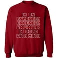thumbnail image 2 of OXI Crewneck Sweatshirt - Im An Enganeer Good With Math,Basic Casual Sweatshirts for Men's and Women Fleece Sweatshirt Long Sleeve- Antiquee Cherry Small, 2 of 2