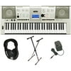 Yamaha YPT-420 61 Full-Sized Touch Sensitive Keyboard Bundle: Includes Professional Headphones, Keyboard Stand, and Power Supply