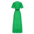 thumbnail image 4 of Jusqu'à 65 % de Réduction! Robes d'Été Mode pour Femmes 2024 Grande Taille Manches Courtes Couleur Col en V Robe Longue Douce Confortable, 4 of 9