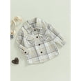 thumbnail image 3 of Bagilaanoe Toddler Baby Boy Shirts Jacket Plaid Long Sleeve Single-Breasted Shacket Velvet Coat with Pockets 1T 2T 3T 4T 5T 6T Kids Fall Casual Outwear, 3 of 8