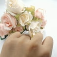 thumbnail image 2 of Filigree Oval Bridal Ring Rose Tone CZ 925 Sterling Silver Size 6, 2 of 6