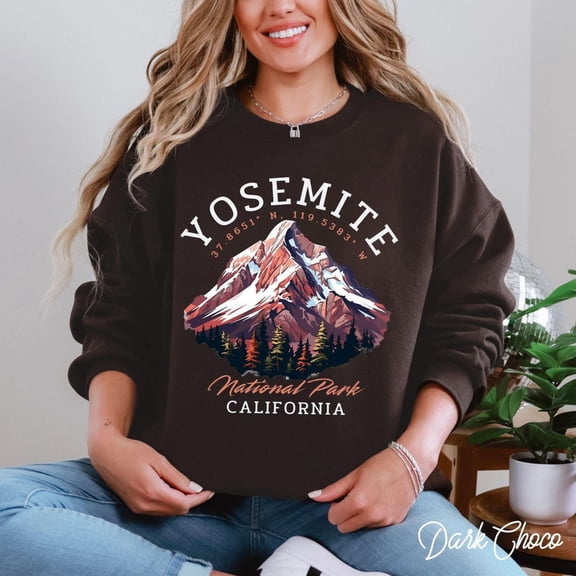 Yosemite Crewneck Sweatshirt, California Hiking Pullover, Yosemite National Park Camping Gift