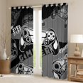 thumbnail image 2 of Feelyou Gaming Gamer Kids Black Out Curtains, Game Gamepad Controller Curtains Pack of 2 (42x63 Each), Grey Cartoon Style Bedroom Curtains, Window Curtains Decor, 2 of 6