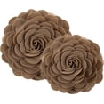 thumbnail image 6 of Fennco Styles Eva's Flower Garden Decorative Throw Pillow Case - 13 inches Round (Mocha, 13" Case Only), 6 of 7