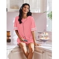 thumbnail image 2 of EKOUAER Lounge Sets for Women 2 Piece Short Sleeve Tops and Shorts Summer Set Soft Comfy Pjs Sleepwear Tracksuit, 2 of 6