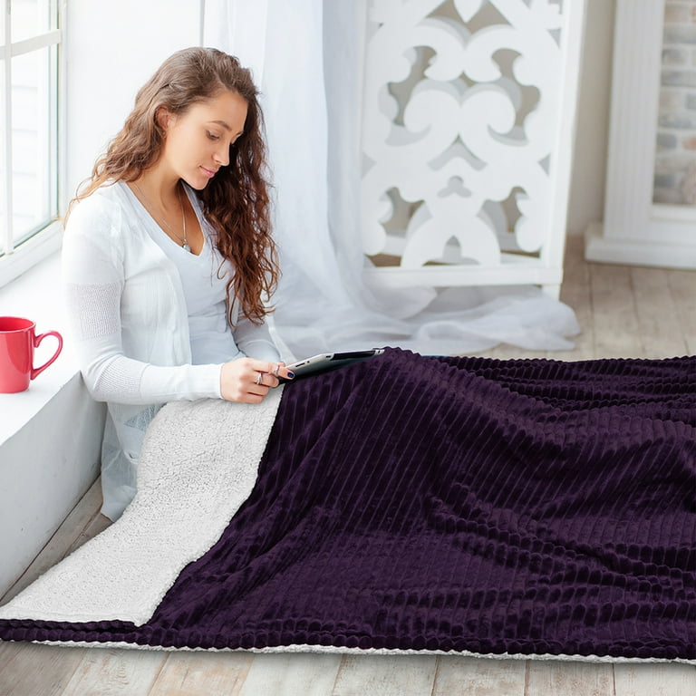 Eggplant throw blanket sale