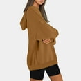 thumbnail image 5 of IROINNID Sweatshirt for Women Fall Winter Casual Long Sleeve Pullover Solid Basic Hoodie Warm Loose Fit Pullover Sweatshirt,Khaki, 5 of 7