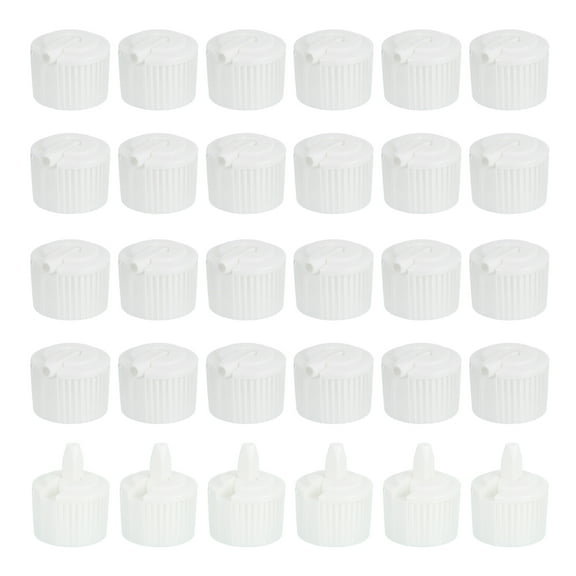 Uxcell 36 Pcs 28/410 Flip Bottle Top Dispensing Caps, Plastic Squeeze Bottles Dispensing Cap Spout Flip Replacement Top for Shampoo Moisturizer, White
