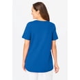 thumbnail image 2 of Woman Within Plus Size Short-Sleeve V-Neck Shirred Tee, 2 of 6
