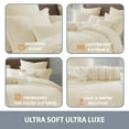 thumbnail image 2 of Swift Home Ultra Soft Crinkled Texture Pre-Washed Duvet Cover & Sham Set (Comforter not Included), King/Cal King (106"x 92"), Sweet Cream, 2 of 5