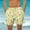 Yellow, variant on CALAFEBILA Men's Board Shorts Summer Hawaiian Tropical Print Surfing Loose Beach Shorts