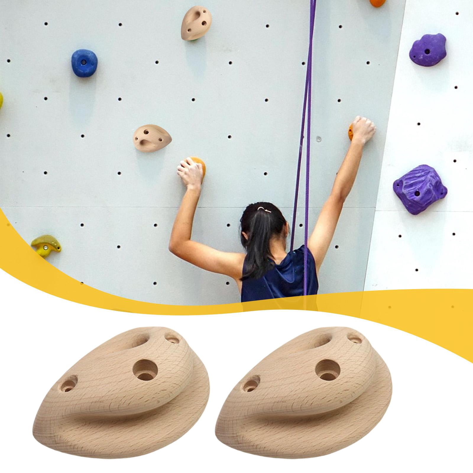 Wswqop 2 Pieces Rock Climbing Holds Climbing Wall Grips Upper Body Workouts Fingerboard