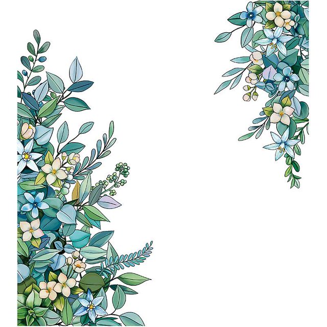 Pegatina de pared de plantas con hojas verdes en 3D, calcomanías de pared florales de hojas de vinilo de primera calidad, decoración de papel tapiz de hojas para colgar, compatible con sala de estar, Afortunado Sencillez