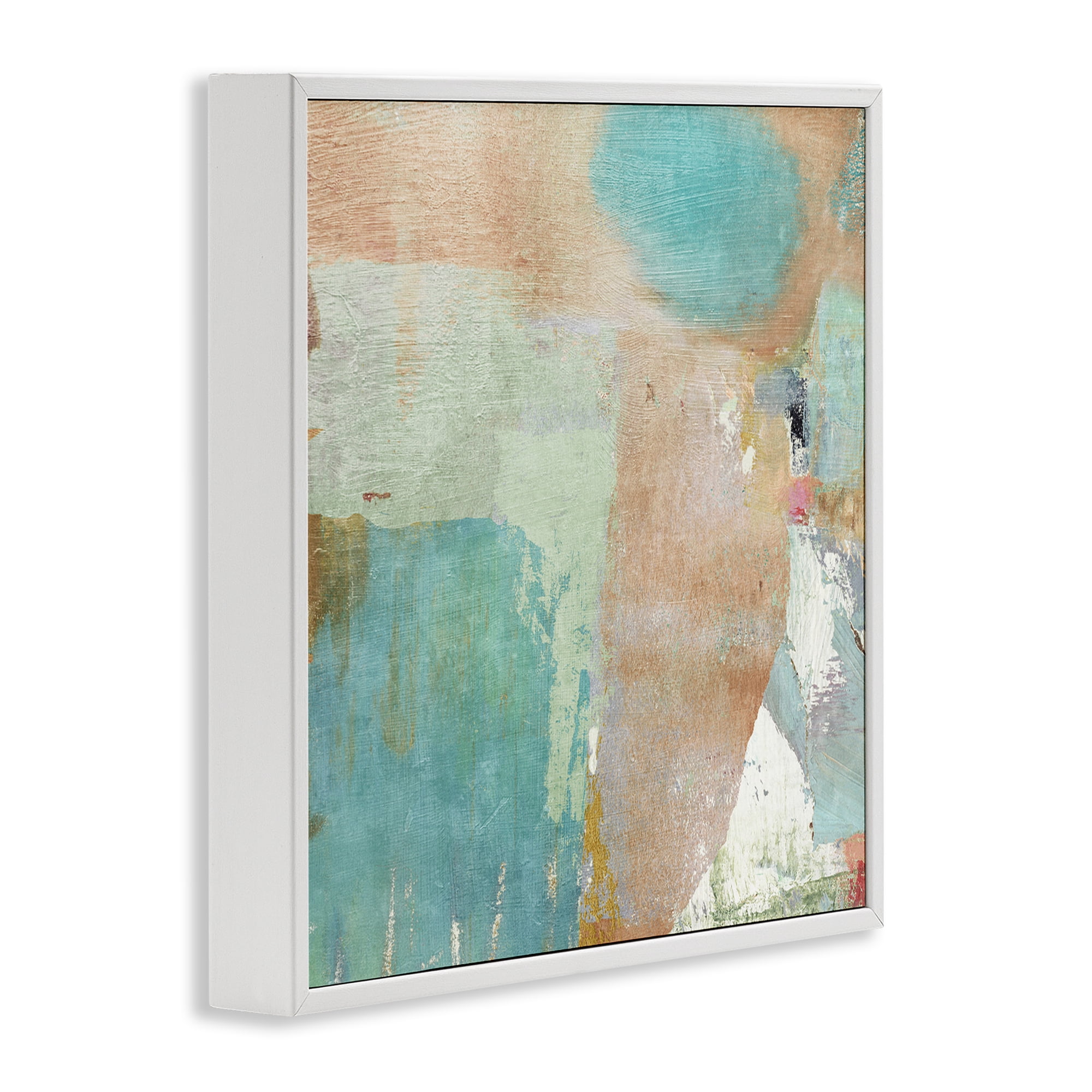 Stupell Industries Rustic Paint Strokes Abstract Painting White Framed Art Print Wall Art, 12 x 12