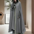 thumbnail image 3 of YAOBAMM Lightweight Rain Poncho Winter Women Cloak Thickened Loose Warm Windproof Medieval Style Single Button Closure Ponchos, 3 of 7