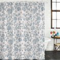 thumbnail image 3 of Farmhouse Flower Waterproof Fabric Shower Curtain,Botanical Vintage Light Blue Leaf Waterproof Fabric Shower Curtain for Bathroom Curtains Bathtubs Hotel Shower Curtains with 12 Hooks Small 36x78in, 3 of 8